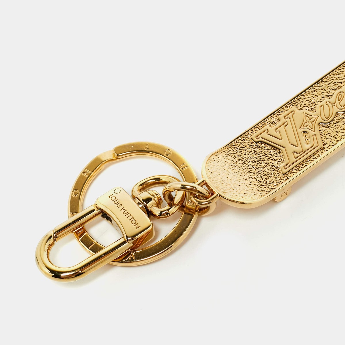 Louis Vuitton LV Skate Bag Charm Key Holder Gold Tone Metal | eBay