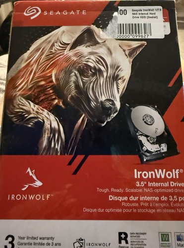 Seagate 12TB IronWolf NAS Internal Hard Drive HDD (ST12000VN0008) NEW SEALED - Afbeelding 2 van 6
