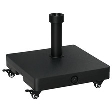 Outsunny 20kg Heavy Duty Garden Parasol Base with Wheels for Patio Deck Black