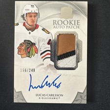 2020-2021 UD THE CUP AUTO PATCH #131 LUCAS CARLSSON /249 RPA BLACKHAWKS 