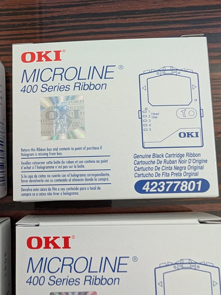 OKI 4237801 Black Ribbon ML420 421 ML490 491 Pack of 4 — 第 2/2 张图片