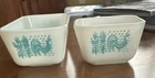 Pyrex Turquoise Amish Butterprint  Great condition  No Lids Set Of 2