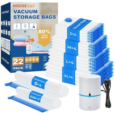HOUSE DAY 22 Pack Vacuum Seal Bags For 22 Combo-E PUMP, Electric Pump