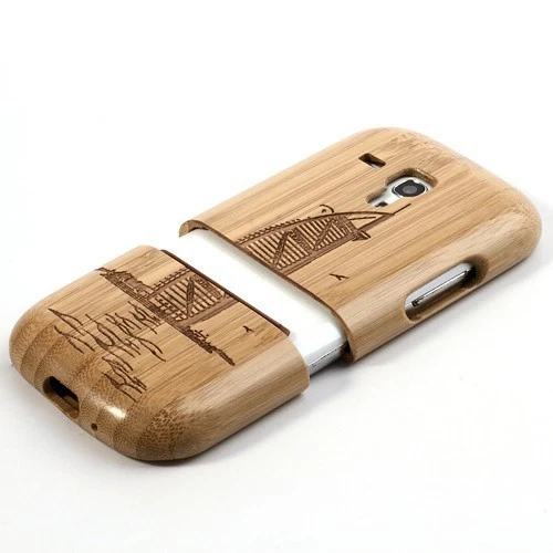 Echtholz Echt-Holz Bambus Hardcase Case Hülle Samsung Galaxy S3 mini GT-I8190 - Bild 2 von 4