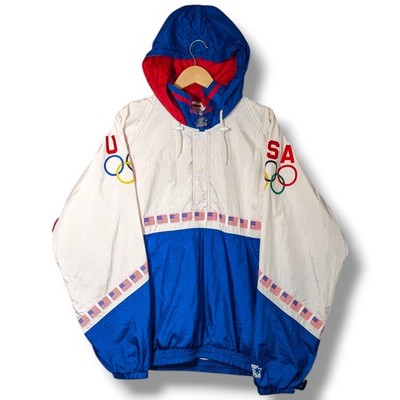 USA 1996 Olympics Starter Jacket Mens XL Pullover 1/4 Zip Windbreaker Vintage
