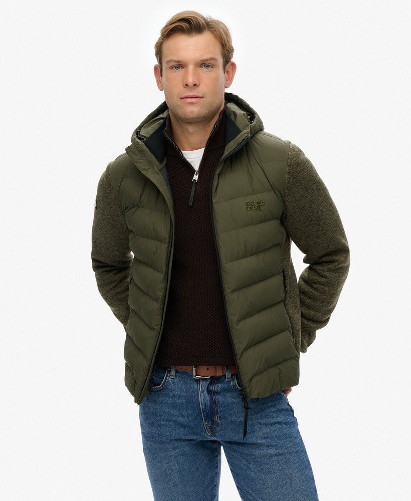 Superdry Mens Hooded Storm Knit Hybrid Jacket