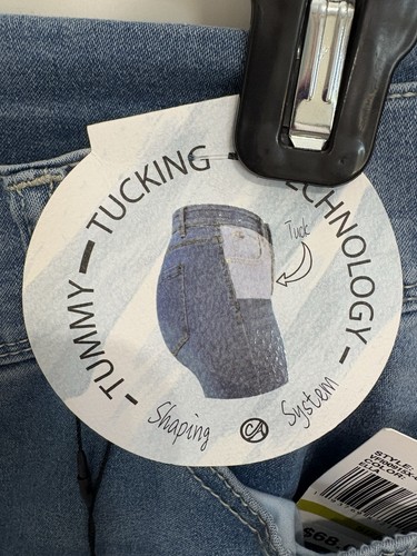Jeans Curve Appeal Tummy Tucking Tech Crop taglia 14/32 NUOVO modellante Selvedge - Foto 6 di 8