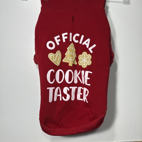 Official Cookie Taster Holiday Hoodie Hooded Sweatshirt for Small Dogs Pull On