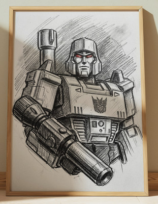 MEGATRON TRANSFORMERS DRAWING PRINT PORTRAIT SKETCH 8'' x 10''  WALL ART