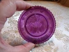 VTG Purple Embossed Glass Coaster "Sweet Violet"