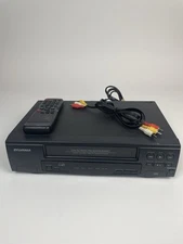 Sylvania SRV192 VCR VHS Video Cassette Recorder Remote AV CordsTESTED AND  WORKS