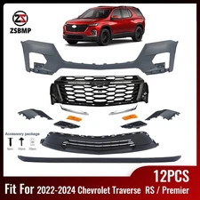 Front Bumper Cover Grille  Assembly For 2022 2023 2024 Chevy Traverse RS Premier