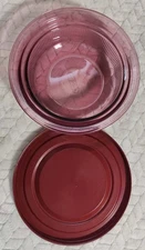 Corning Cranberry Vision 24 Ounce Baking Dish With Lid Round Pink Glass