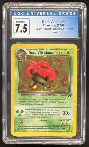 2000 Pokemon Team Rocket #13/82 Dark Vileplume Holo CGC 7.5