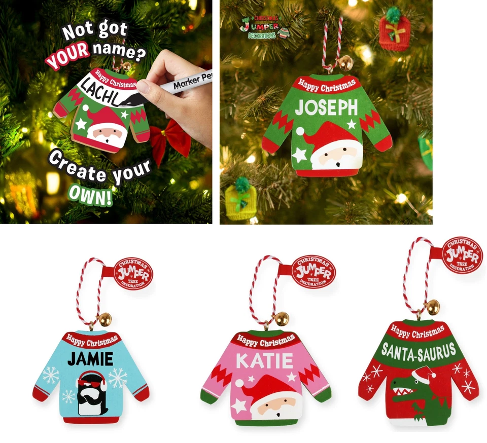 Personalised Christmas Jumper Tree Decoration History & Heraldry Any Name Gift