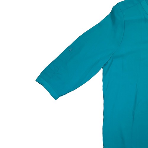TACERA Blouse Turquoise, Size XL, Roll Tab Sleeve & 3/4, New with Tag - NWT - Picture 7 of 13