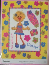 SUZY'S ZOO "CUTIE!" IRIDESCENT STICKER SHEET #9892