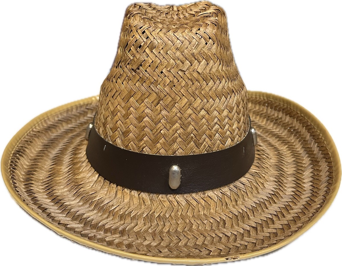 STRAW HAT COWBOY SUN BEACH WORK OUTDOOR FARM MADE IN MEXICO HOSS 10 GALLON  L/XL
