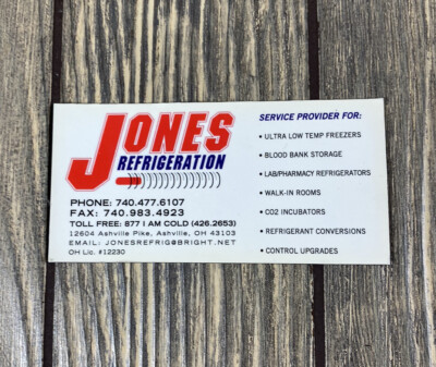 Vintage Jones Refrigeration Service Provided For Magnet 4  x 2''