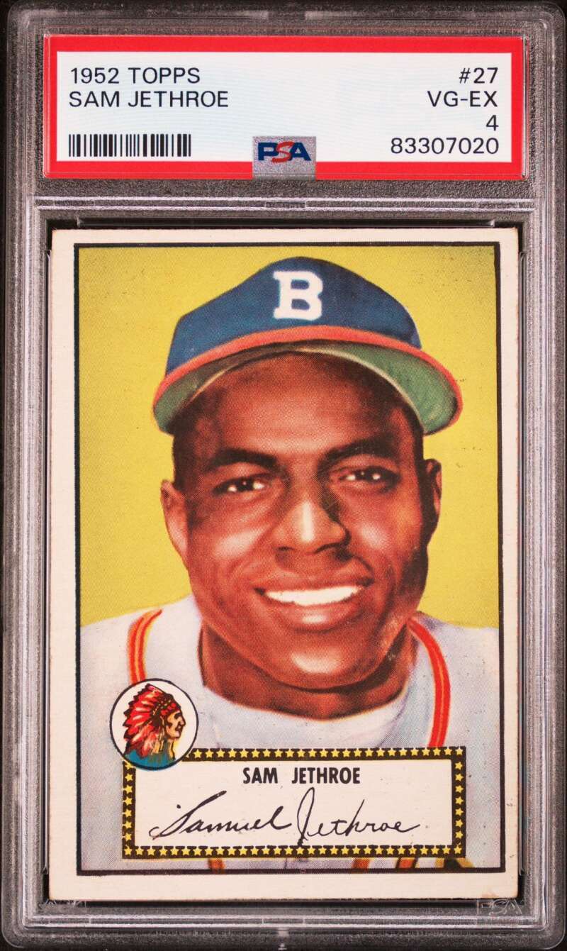 1952 Topps #27 Sam Jethroe Red Back PSA 4 Bos Braves  (7020)