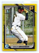 2024 Bowman Chrome #BCP-224 Bralyn Brazoban 1st Chrome Yellow Refractor #/75