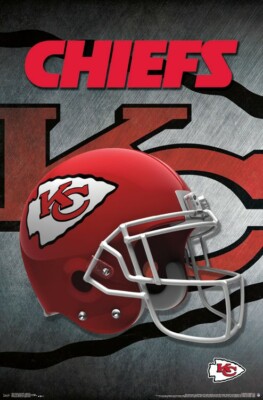 KANSAS CITY CHIEFS Official NFL Team Logo Helmet-Style 22x34 WALL