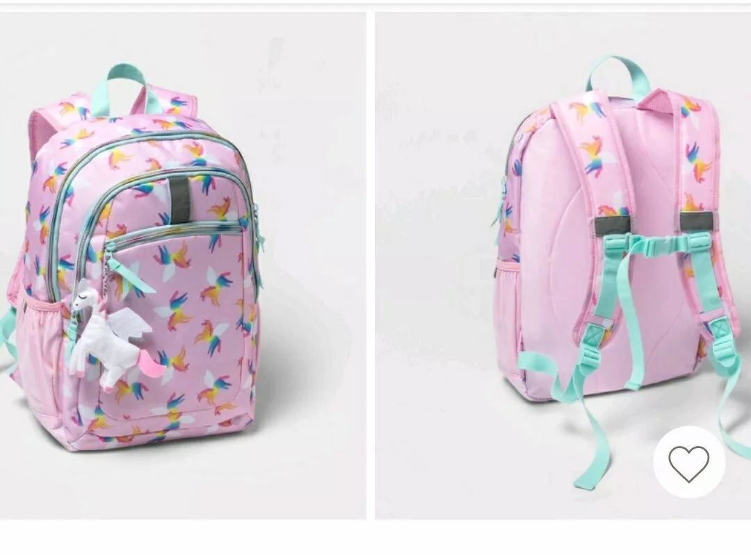 Cat & Jack Classic Kids' 17 Backpack Unicorn - Pink W/Unicorn Plush  Keychain