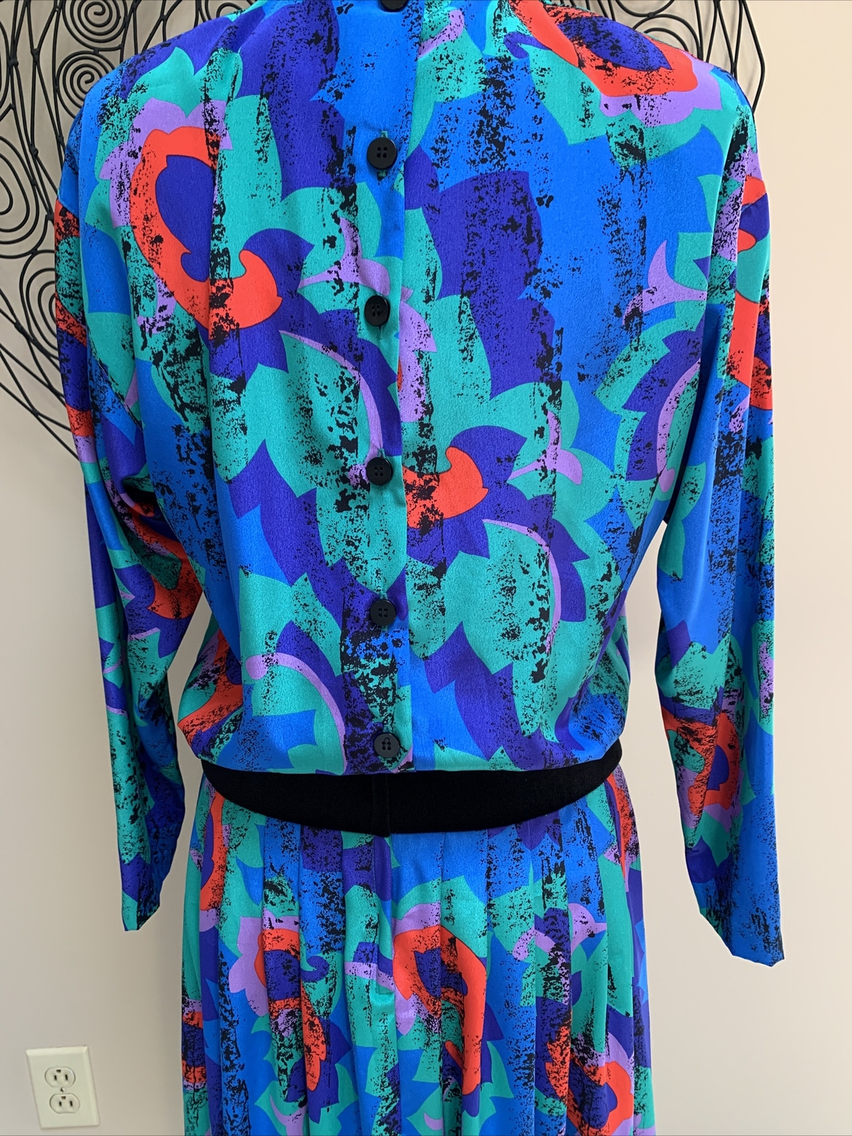 Vintage Malia Abstract Dress Bold Colors 1990’s Pocke… Gem