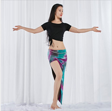 NEW Blouse Tight Hip Skirt 2pcs set Top Hip Dress Dancewear Belly Dance Costumes