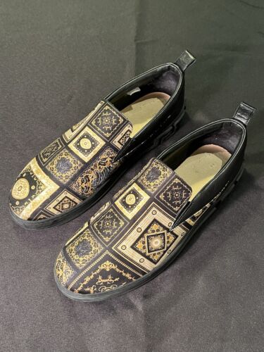 RARO VERSACE BARROCO BARROCO CUADRADO ORO EN RELIEVE 12 45 ZAPATILLAS ZAPATOS AUTÉNTICOS - Imagen 3 de 24