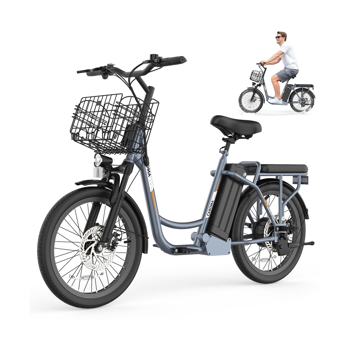 Caroma Peak 1200W Electric Scooter with Seat, 20