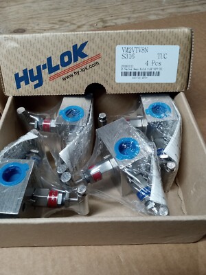 HY-LOK 2-valve manifold 1/2'' npt 4pcs, vm2vtv8n, s316, tuc