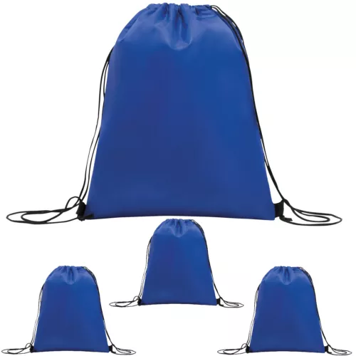4 x Kühltasche ca. 32 x 42 cm Einkaufstasche mit Tragekordeln Kühlrucksack blau