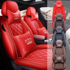 Car Seat Covers 5-Seats Full Set Front & Rear Protectors PU Leather for TOYOTA