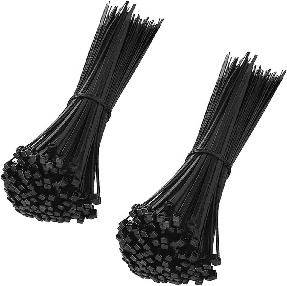 Zip Ties, 200PCS Black Zip Ties 8 Inch, Nylon Ties Small Zipties Cable