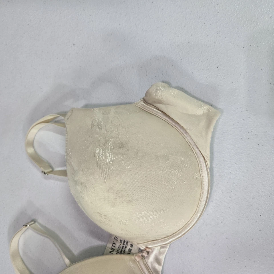 Sujetador Vanity Fair para mujer 38C marfil floral camiseta con aros correa de encaje Foto 4 de 4