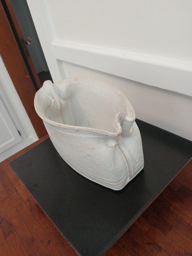 Studio Art Pottery Signed MEECH LARGE VASE/ PLANTER WHITE/IVORY MATTE GLAZE - Picture 2 of 9