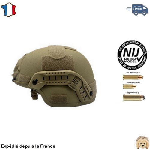 Casque Tactique Pare-balles Niveau IIIA Avec Protection Faciale - UHMW