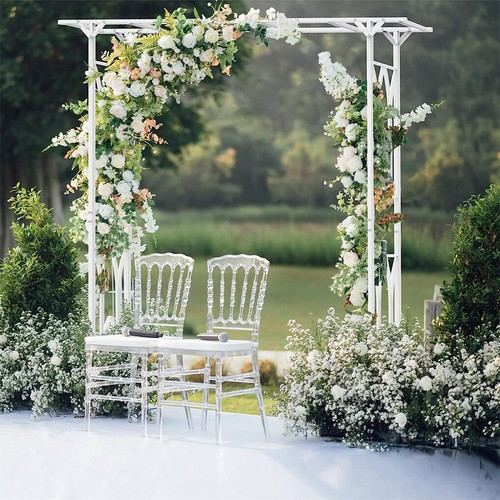 Metal Garden Heavy-Duty Arch Arbor Trellis Archway for wedding Climbing Plants - Picture 3 of 14
