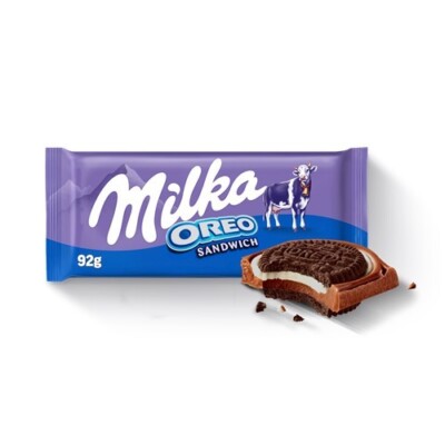 2 x Milka OREO Sandwich Chocolate Bars NEW SHAPE 92g / 3.2oz