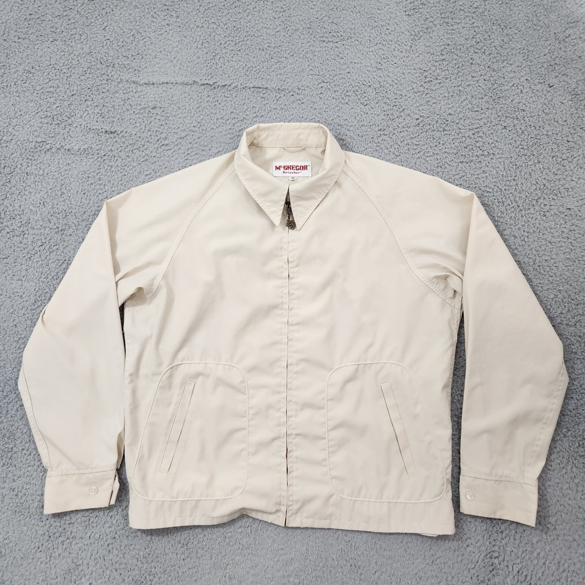 Vintage 60s McGregor Drizzler Jacket Mens 46 Beige Bomber Vintage 60s McGregor Drizzler Jacket Mens 46 Beige Bomber