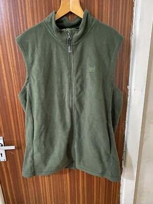 Men’s Cotton Traders Size XXL Green Gillet Jacket Sleeveless Fleece Jumper  UK