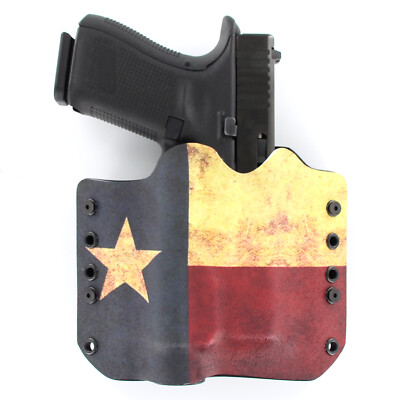 OWB Kydex Holster for Hanguns with Crimson Trace CMR 208 - TEXAS FLAG