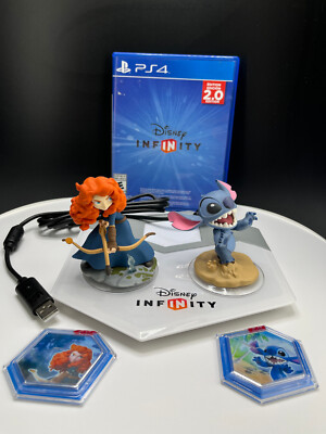 Disney Infinity 2.0 Edition Toy Box Starter Pack PS4 Stitch & Merida Figurines  