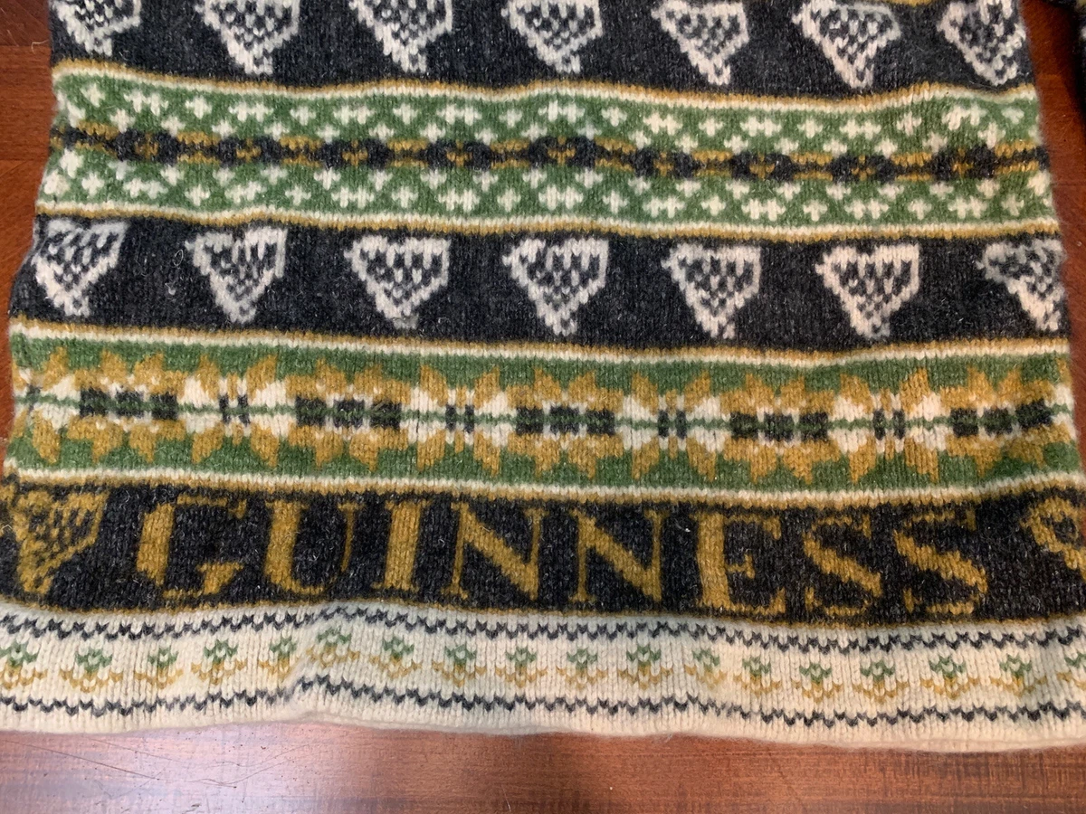 Vintage Guinness Sweater Lambswool Made In Ireland Shrunk See Measurements
