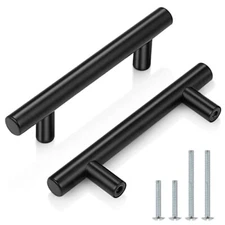  10 Pack|3 Inch Hole Centers Flat Cabinet Pulls Modern hole center 3" Black
