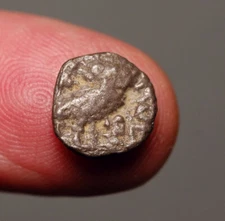 G54-24  ARABIA, SABA'.   ¼ unit, imitating Athens -- Athena / Owl, monogram GDM