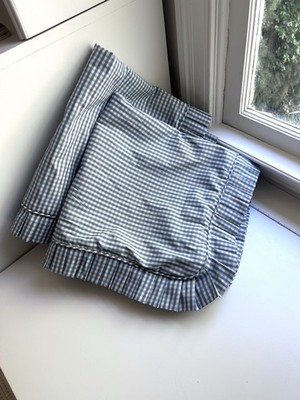 2 Legacy Euro Sham Gingham Pillow Covers USA Taffeta Like Lutece Cypress