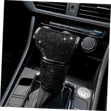 Auto Gear Shift Knob Cover Bling Car Knob Gear Stick Protector PU Leather Black