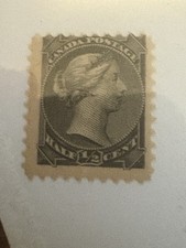SCOTT #34 CANADA Stamp Small Queen Victoria 1/2-CENT 1868-1876 ISSUE, MRG CV$125